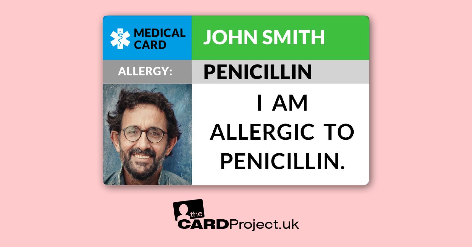 Penicillin Allergy Awareness Photo ID Alert Card (FRONT)
